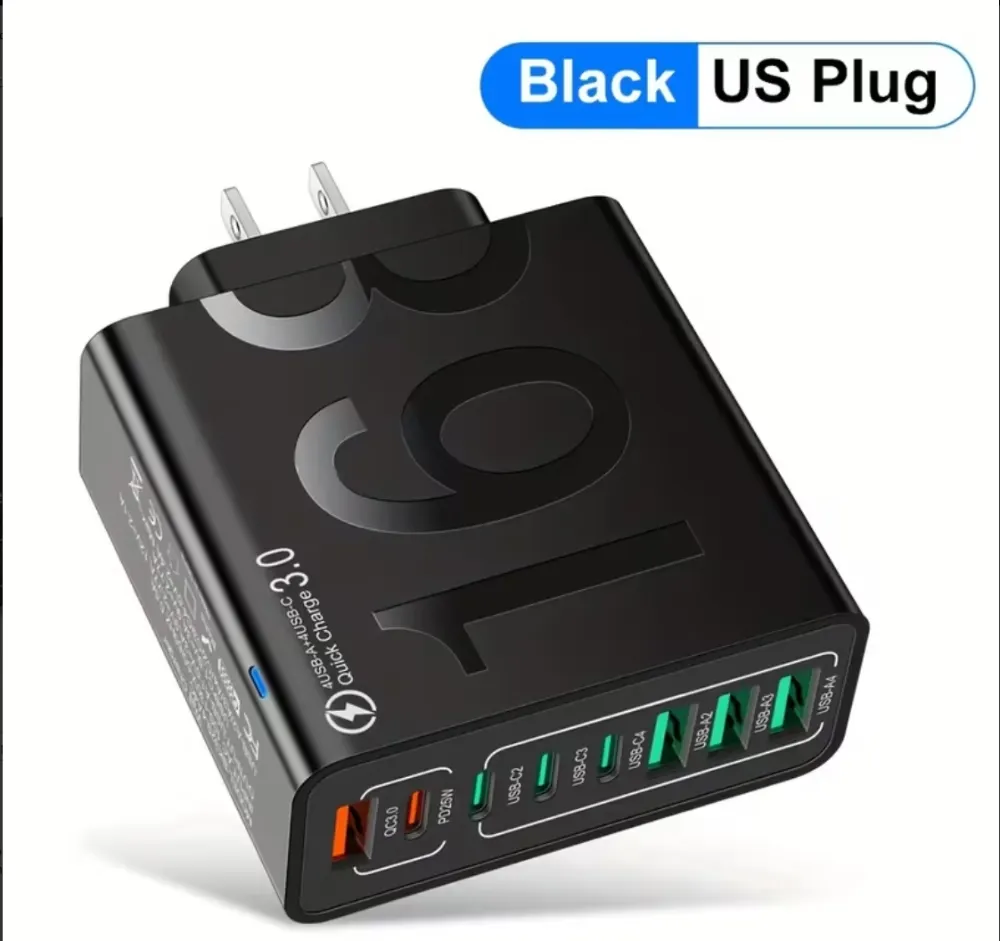 Cargador 8 en 1 con Carga Rapida PD y QC 3.0